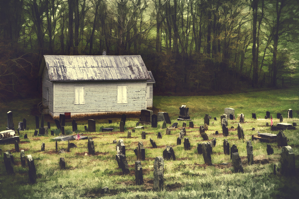 american flags on grave photo